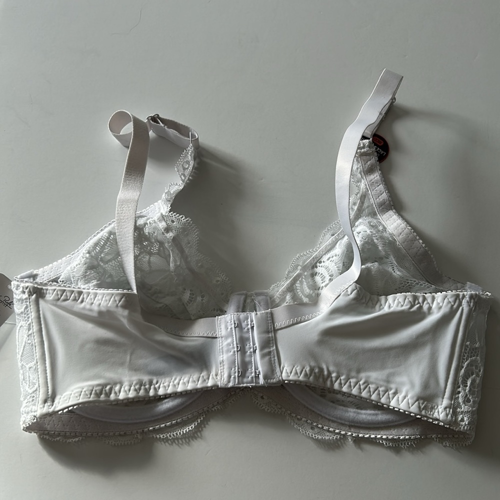 NWT Rene Rofe Lace full coverage bra 38DD White - Picture 5 of 10